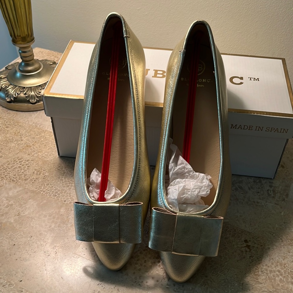 Gold metallic flats